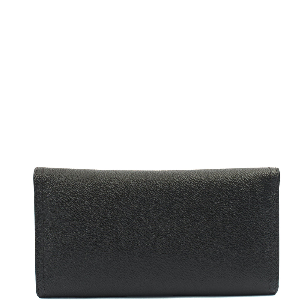 Burberry Wallet Wallet in Black, Leather — Back View