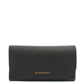 Burberry Wallet Wallet in Black, Leather — Front View