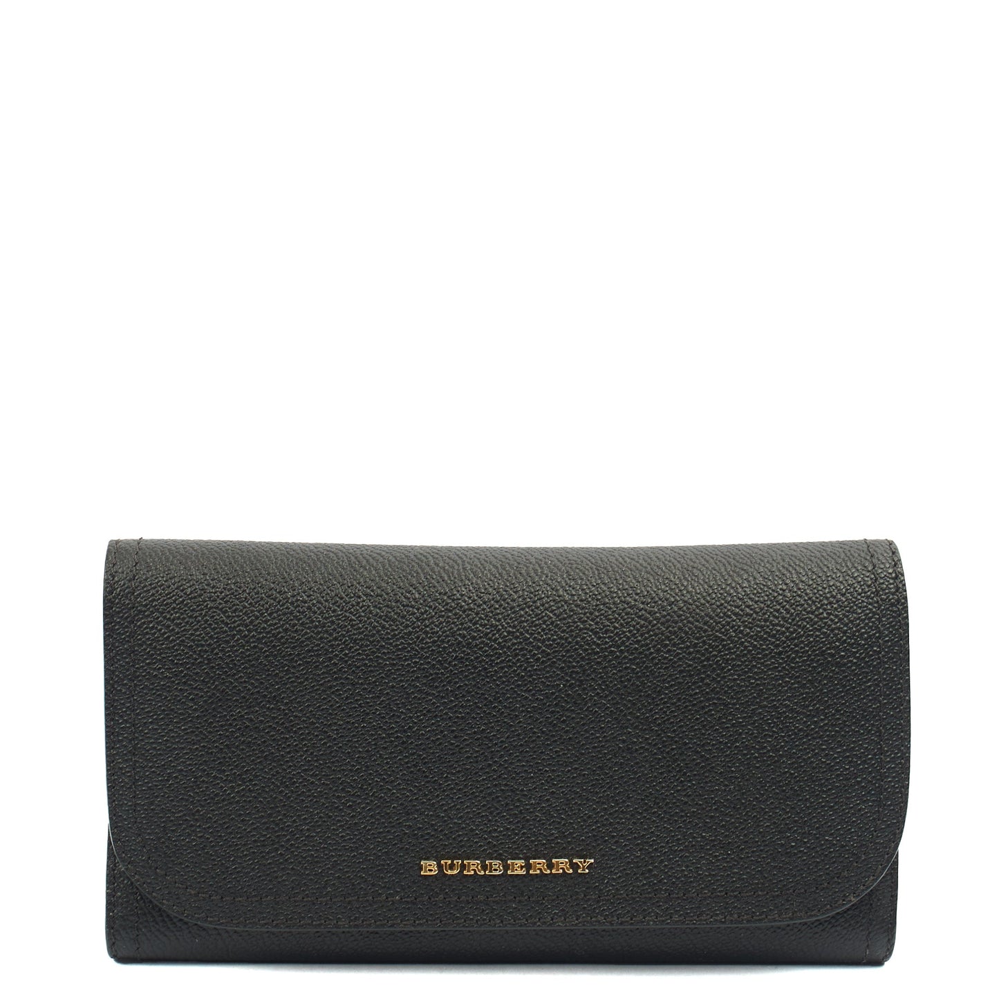 Burberry Wallet Wallet in Black, Leather — Front View