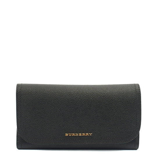 Burberry Wallet Wallet in Black, Leather — Front View