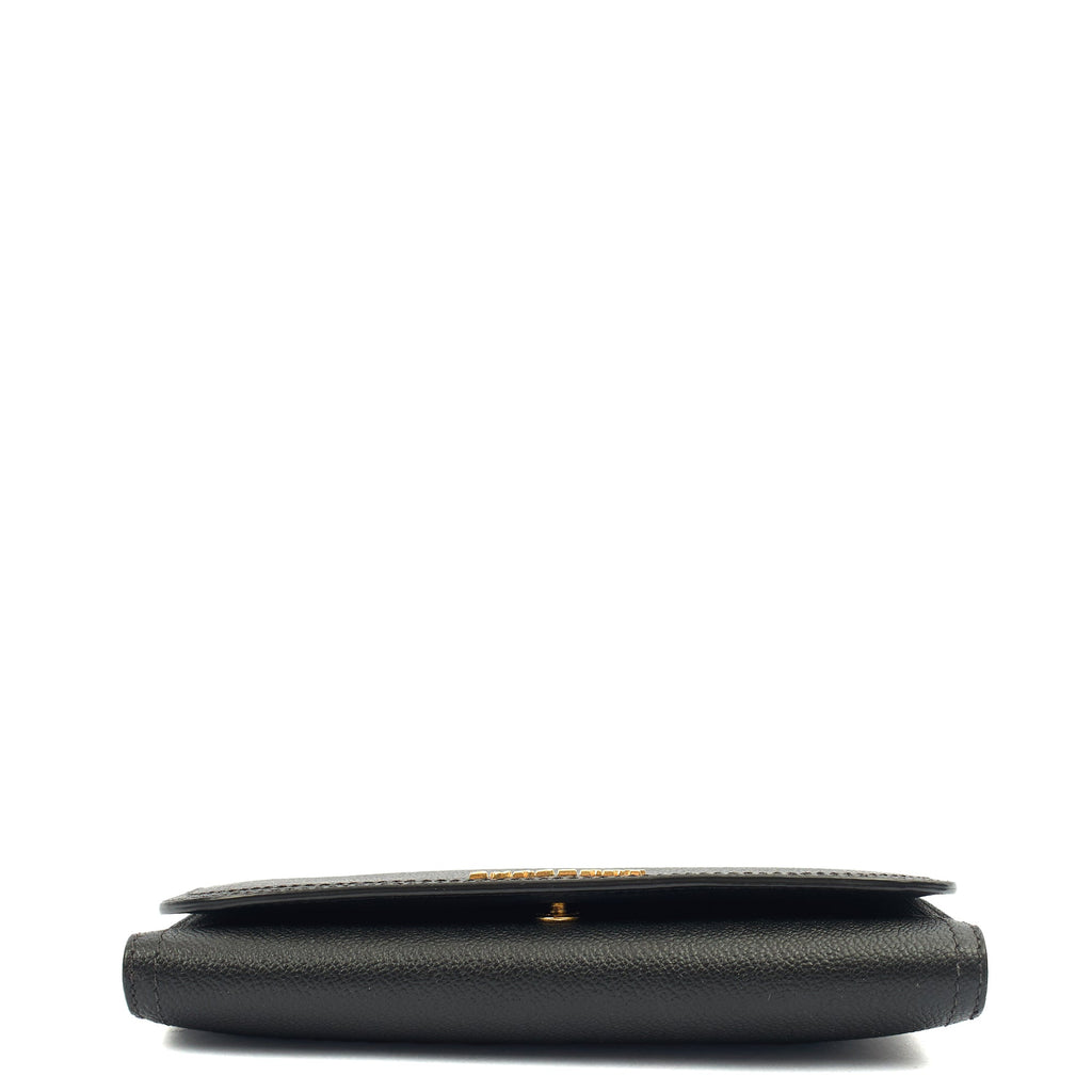 Burberry Wallet Wallet in Black, Leather — Top View