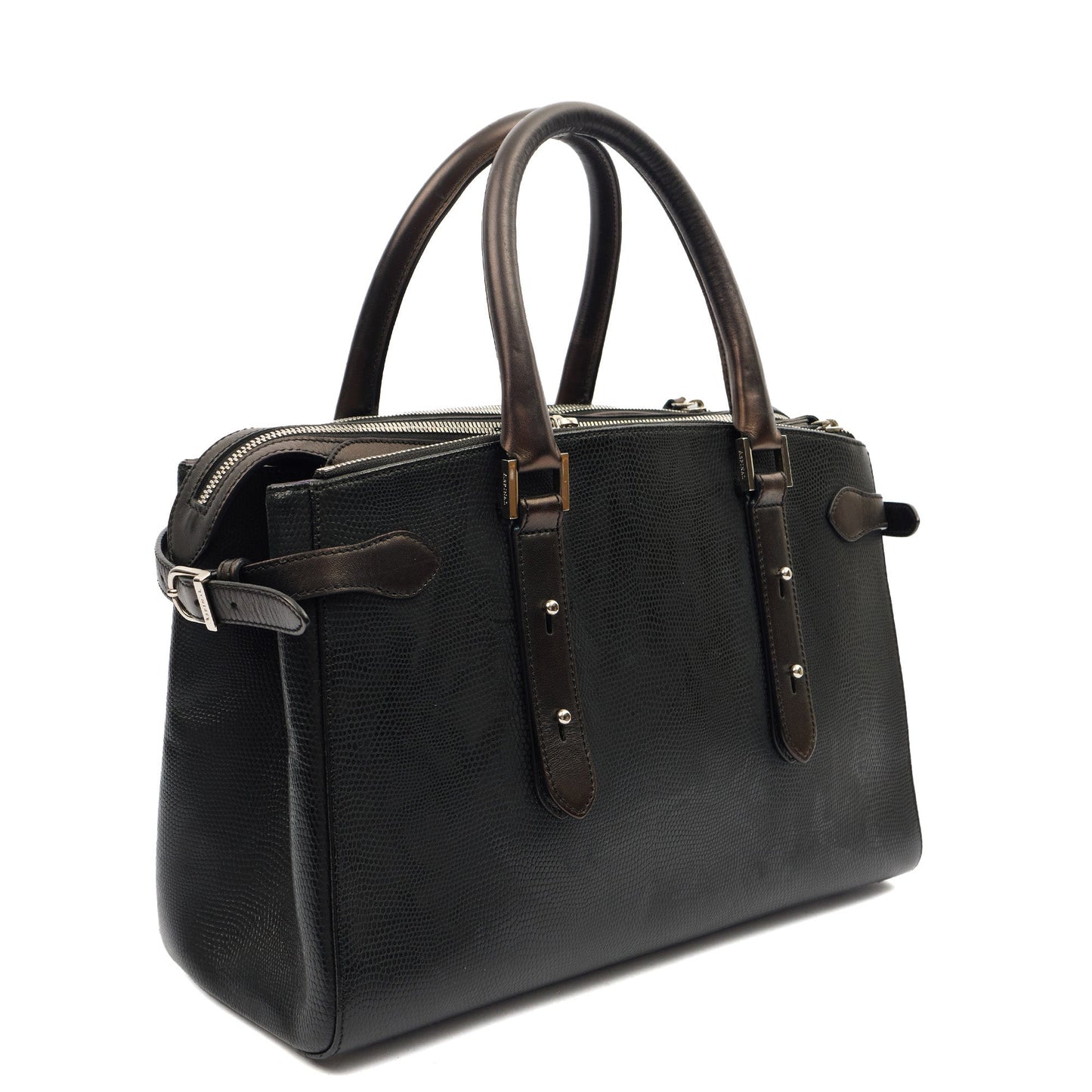 Aspinal of London Top Handle Brook Street  in Black, Leather — Alternate View 14