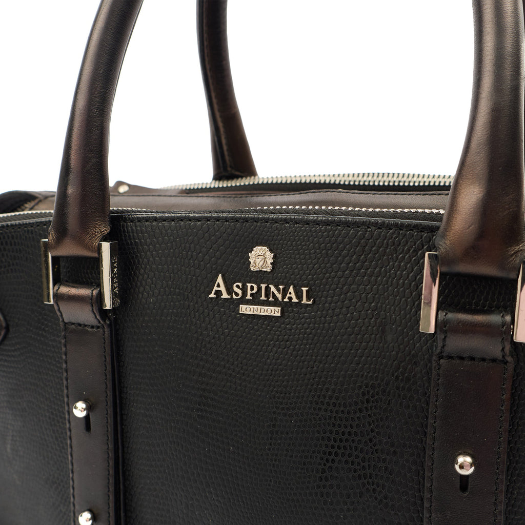 Aspinal of London Top Handle Brook Street  in Black, Leather — Alternate View 12