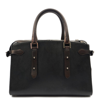 Aspinal of London Top Handle Brook Street  in Black, Leather — Back View