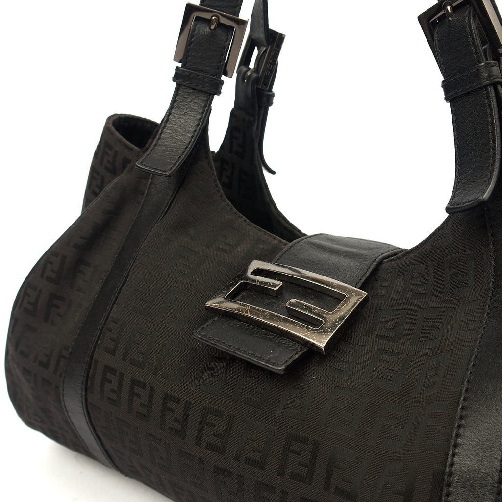 Fendi Shoulder Bag Zucca Tote in Black, Fabric — Alternate View 12