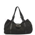 Fendi Shoulder Bag Zucca Tote in Black, Fabric — Front View