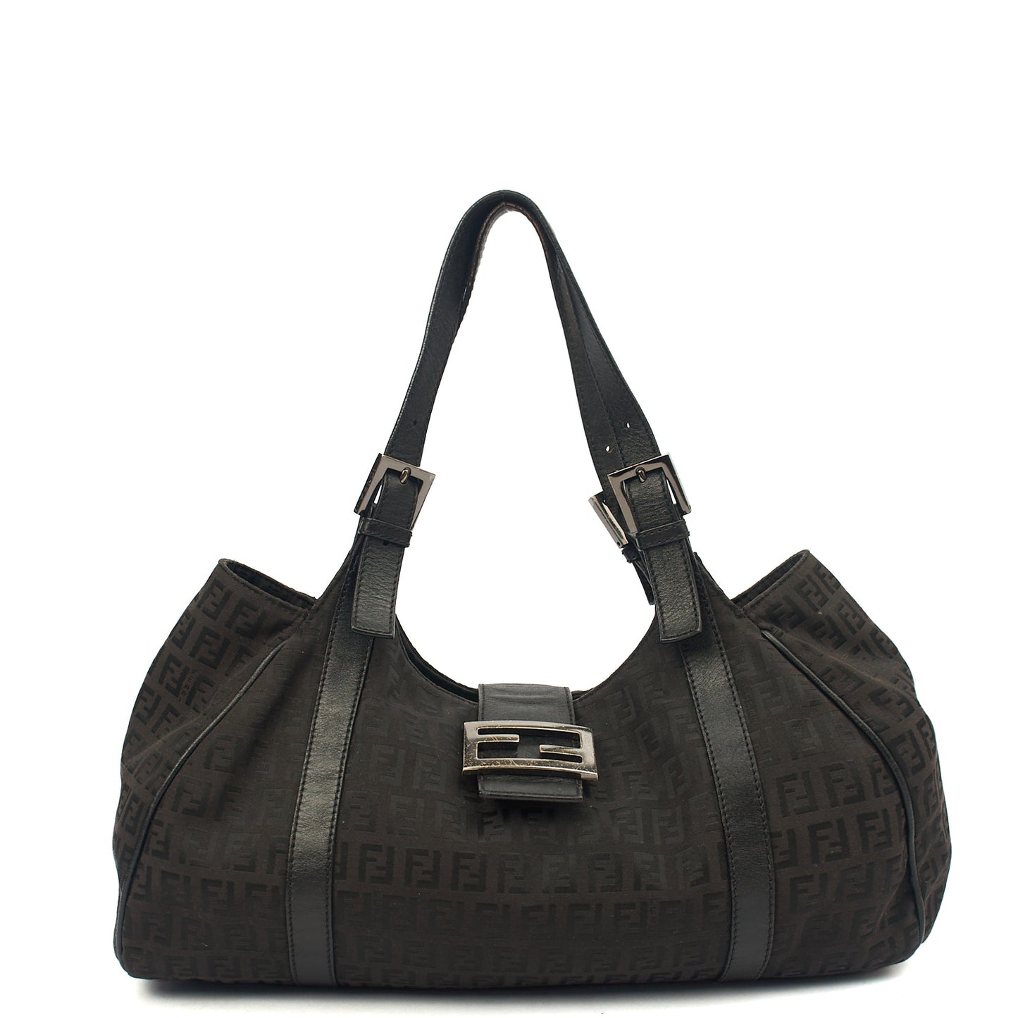 Fendi Shoulder Bag Zucca Tote in Black, Fabric — Alternate View 7