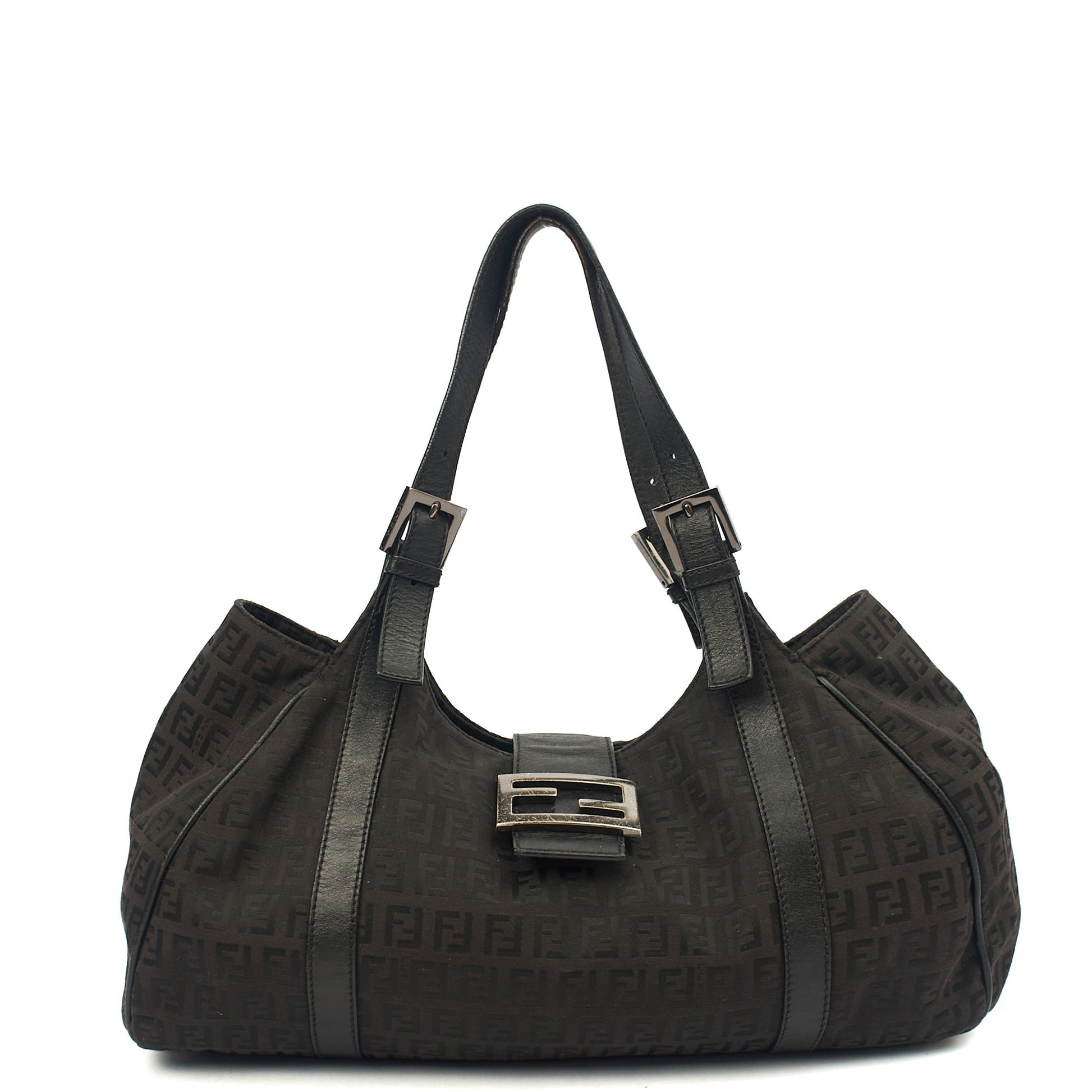 Fendi Shoulder Bag Zucca Tote in Black, Fabric — Alternate View 7