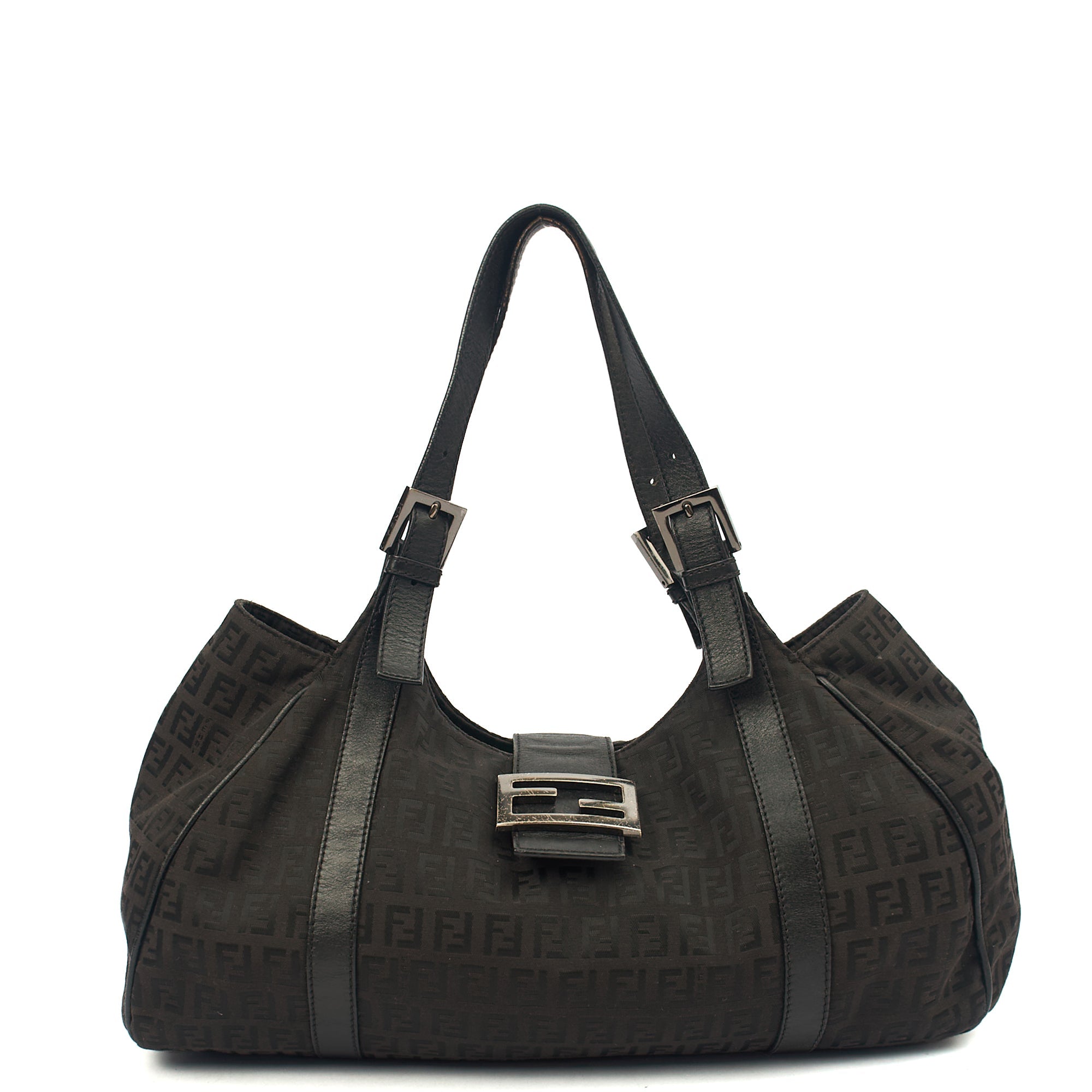 Fendi Shoulder Bag Zucca Tote in Black, Fabric — Alternate View 7