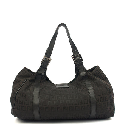 Fendi Shoulder Bag Zucca Tote in Black, Fabric — Alternate View 15
