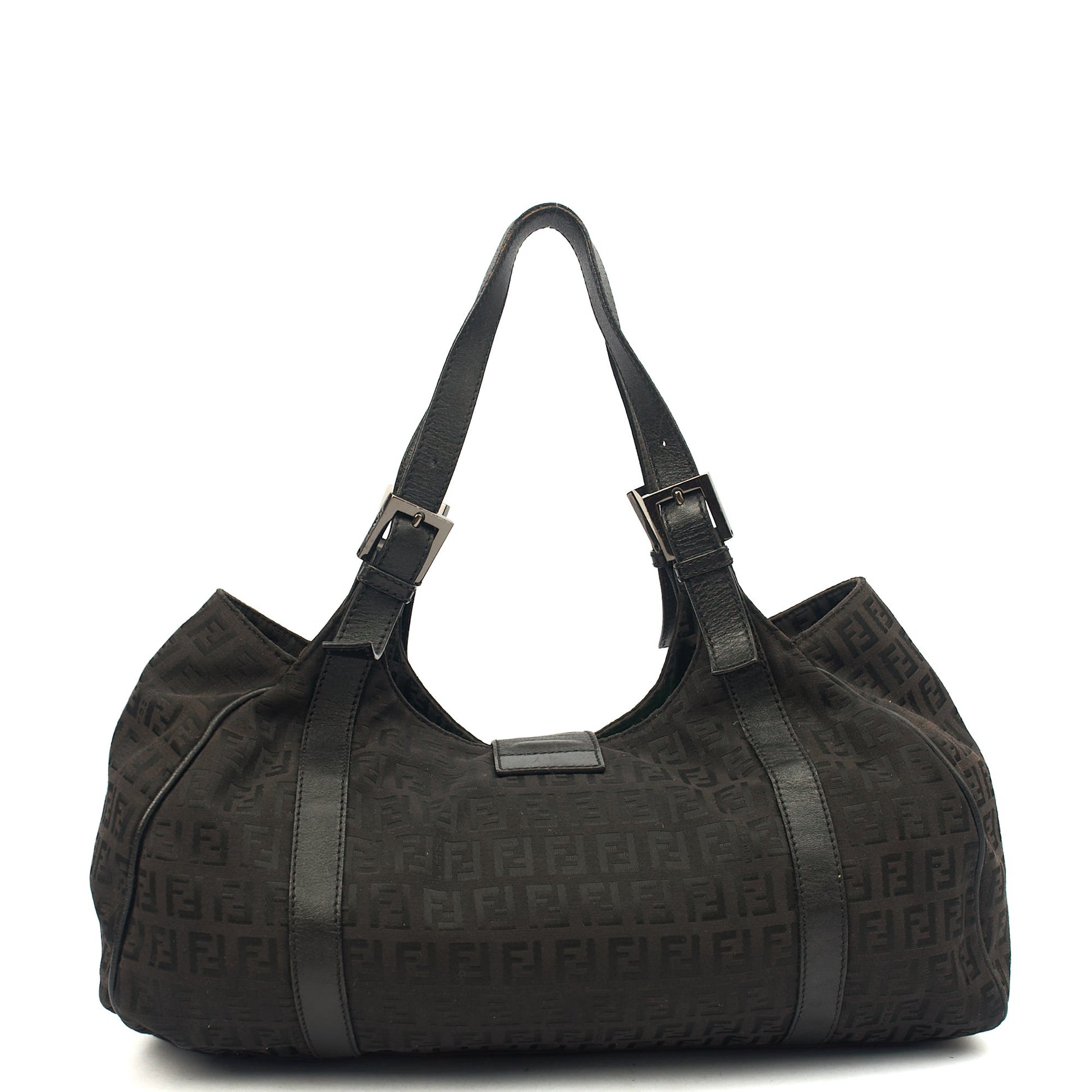 Fendi Shoulder Bag Zucca Tote in Black, Fabric — Alternate View 9
