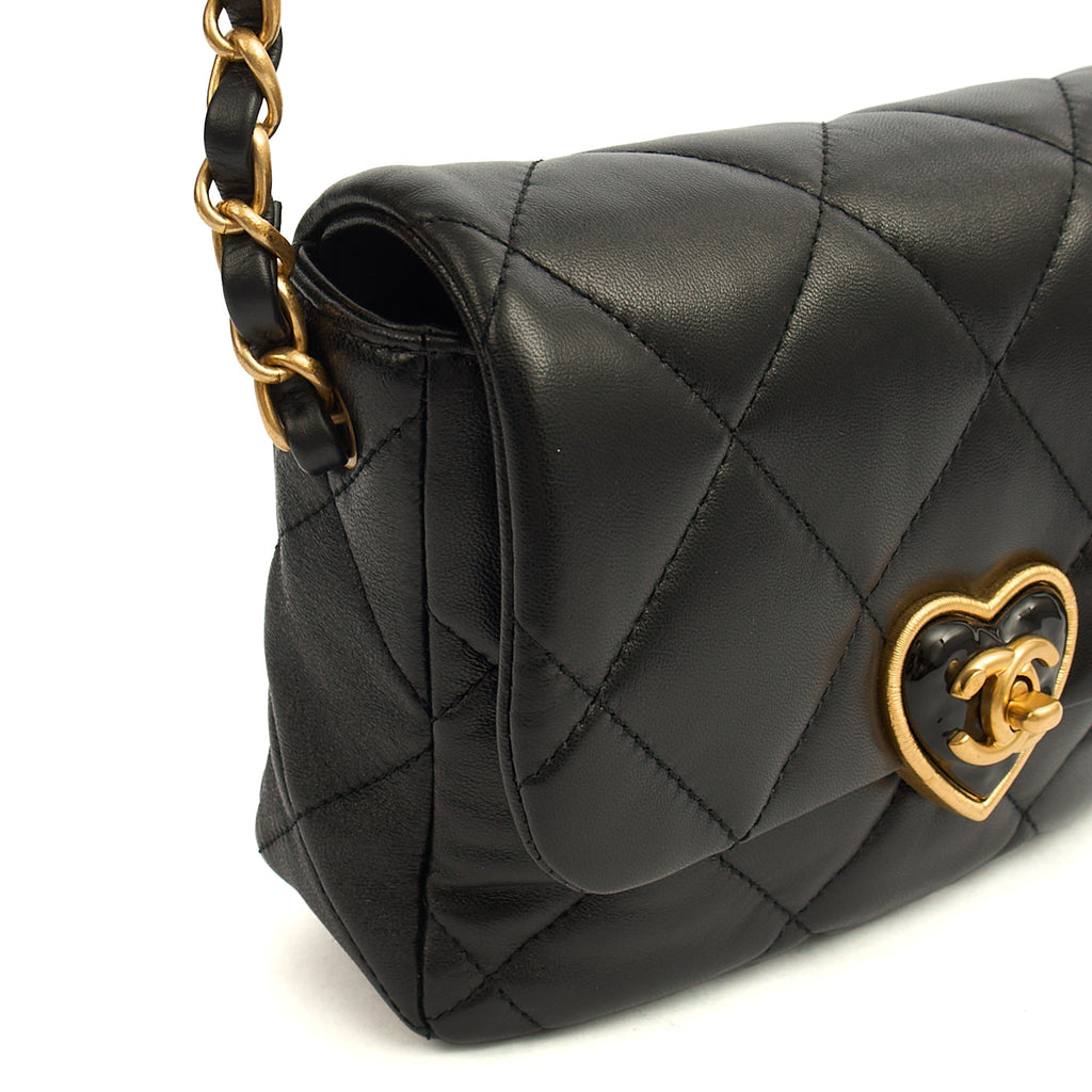 Chanel Cross Body Round Crossbody in Black, Lambskin Leather — Alternate View 9
