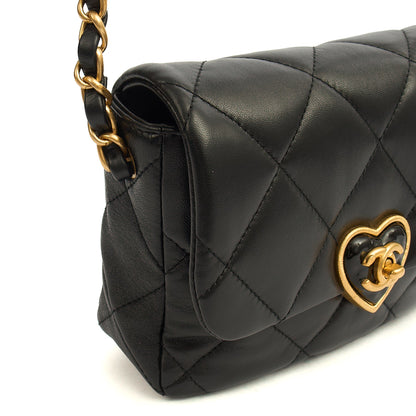 Chanel Cross Body Round Crossbody in Black, Lambskin Leather — Alternate View 9