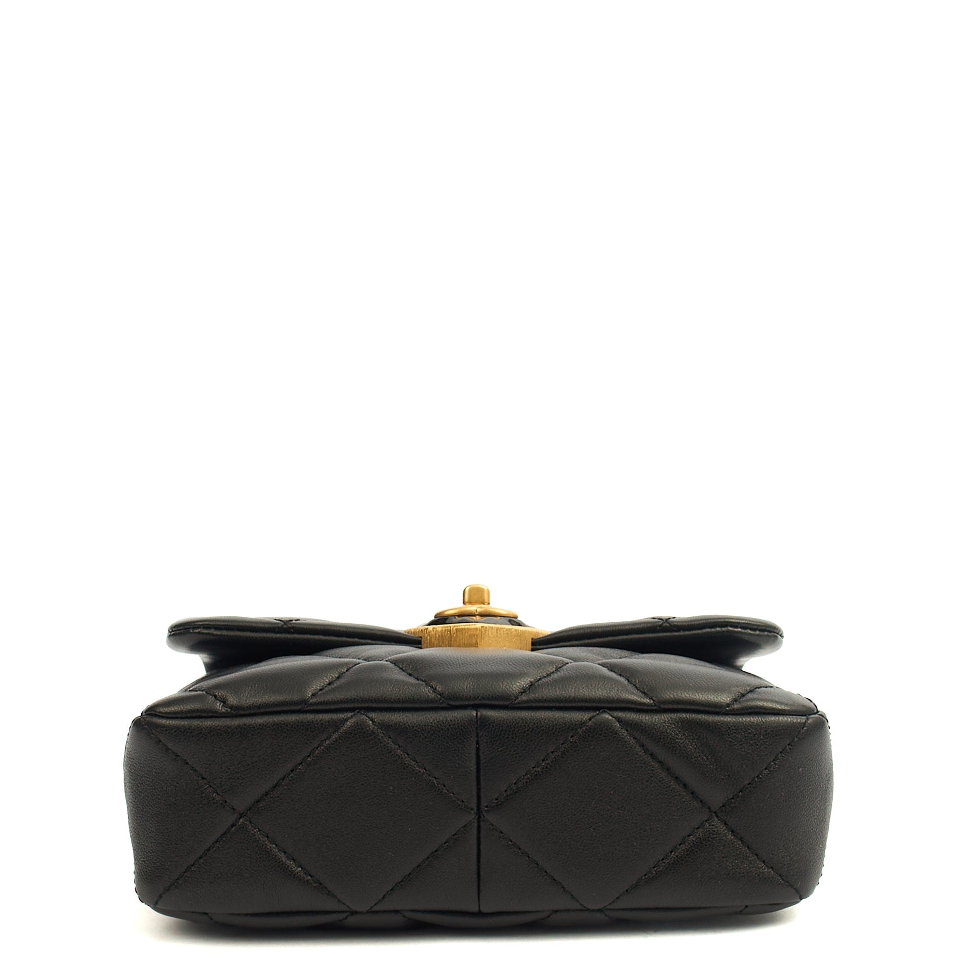 Chanel Cross Body Round Crossbody in Black, Lambskin Leather — Detail View
