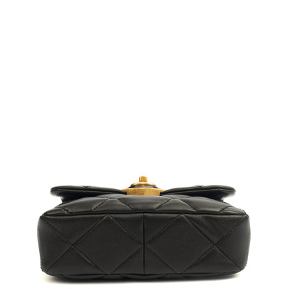 Chanel Cross Body Round Crossbody in Black, Lambskin Leather — Detail View