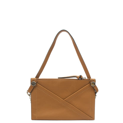 Mulberry Shoulder Bag M Zipped Pouch in Brown, Leather — Back View