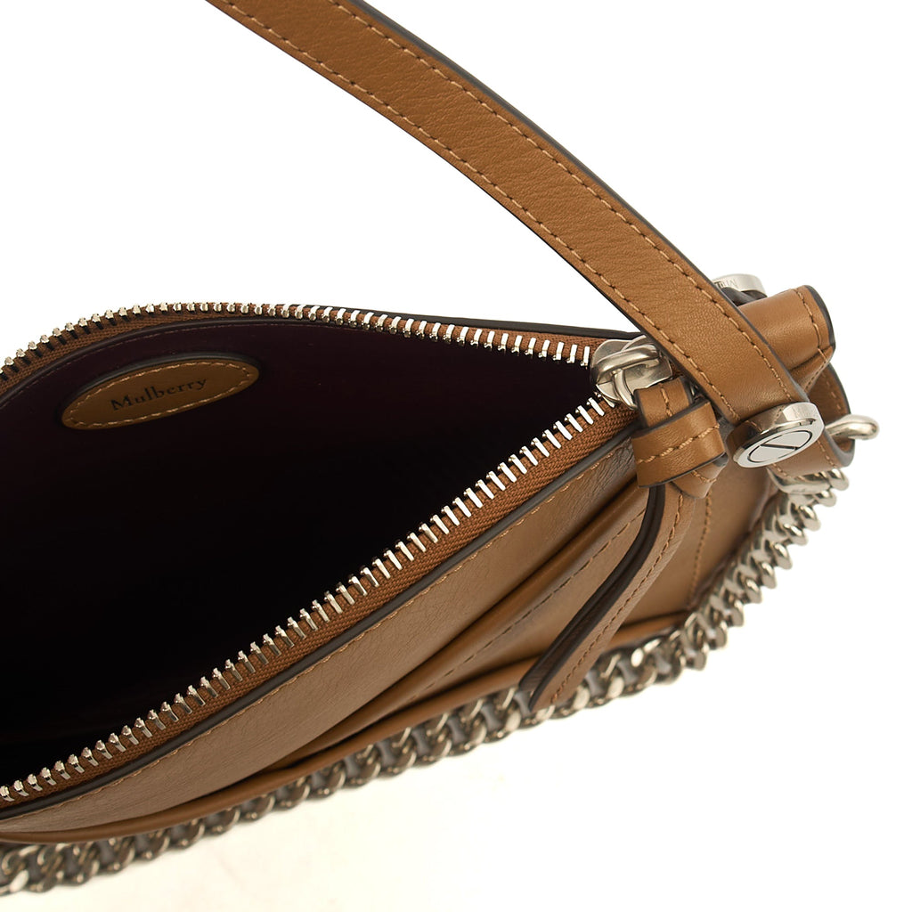 Mulberry Shoulder Bag M Zipped Pouch in Brown, Leather — Detail View