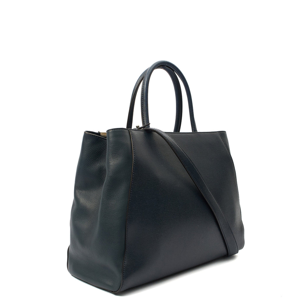 Fendi Tote 2Jour - Medium  in Blue, Leather — Side View