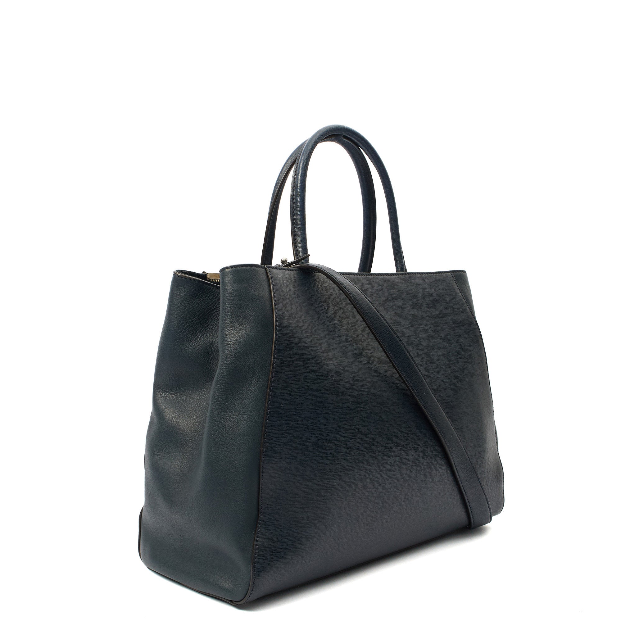 Fendi Tote 2Jour - Medium  in Blue, Leather — Side View