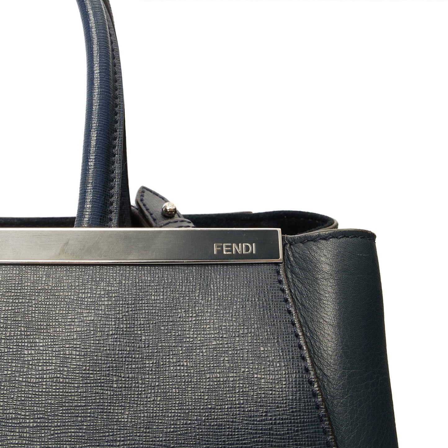 Fendi Tote 2Jour - Medium  in Blue, Leather — Detail View