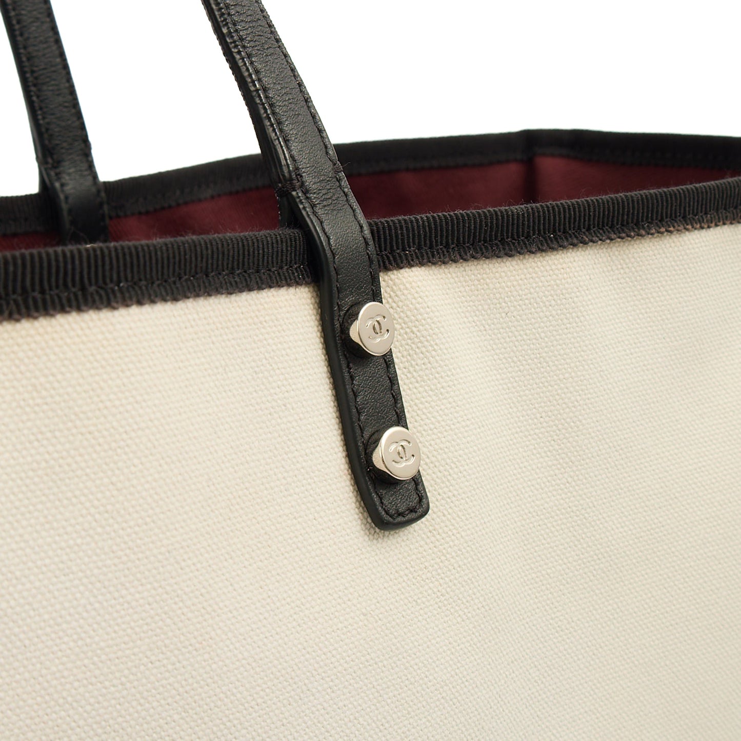 Chanel Tote Ladies First Shopping Tote in White, Canvas — Alternate View 11