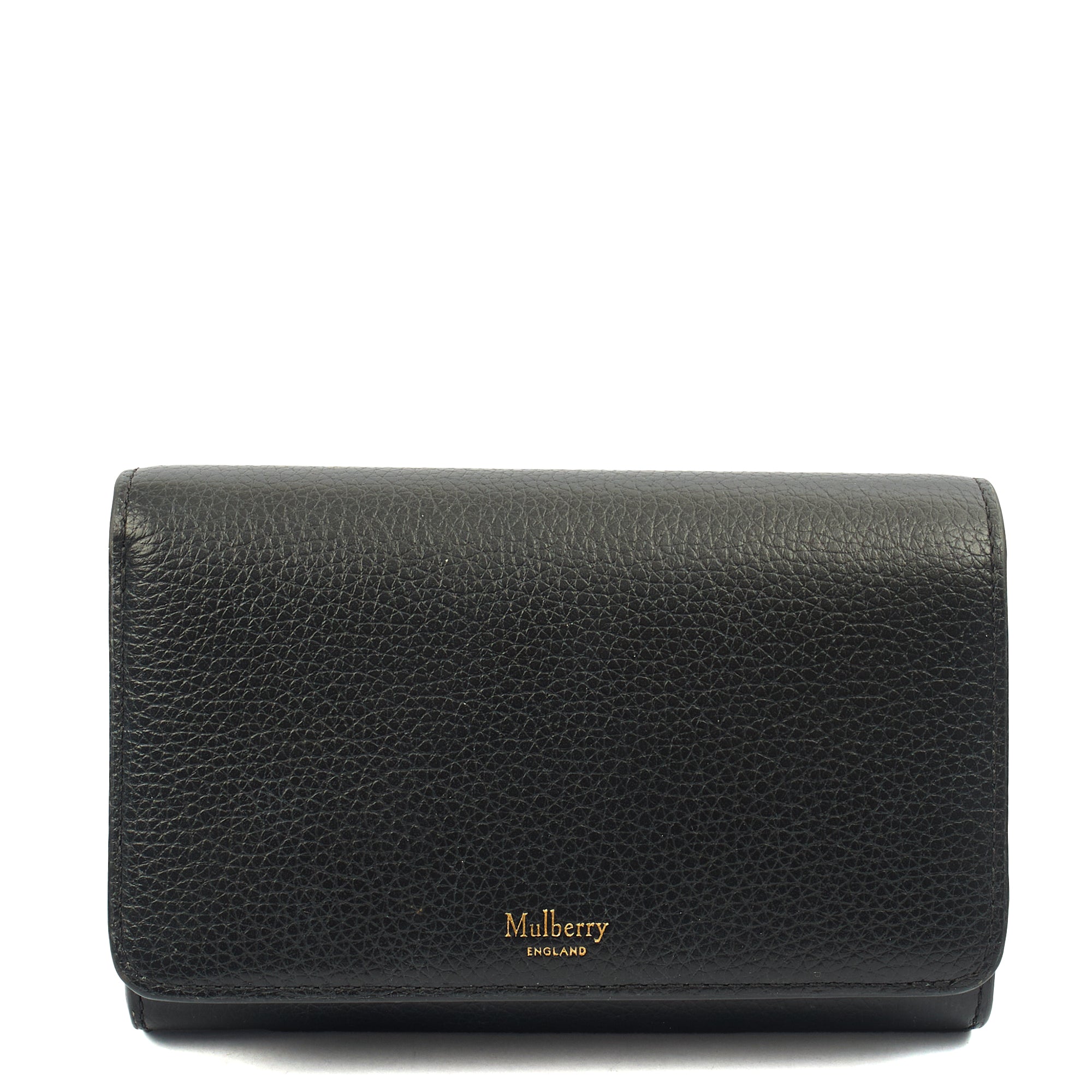Mulberry Wallet Continental Wallet  in Black, Calfskin Leather — Front View