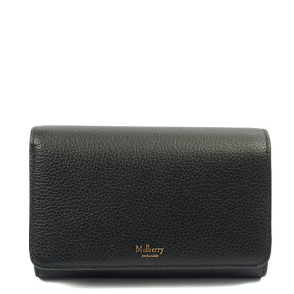 Mulberry Wallet Continental Wallet  in Black, Calfskin Leather — Front View
