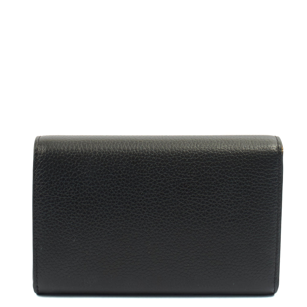Mulberry Wallet Continental Wallet  in Black, Calfskin Leather — Back View
