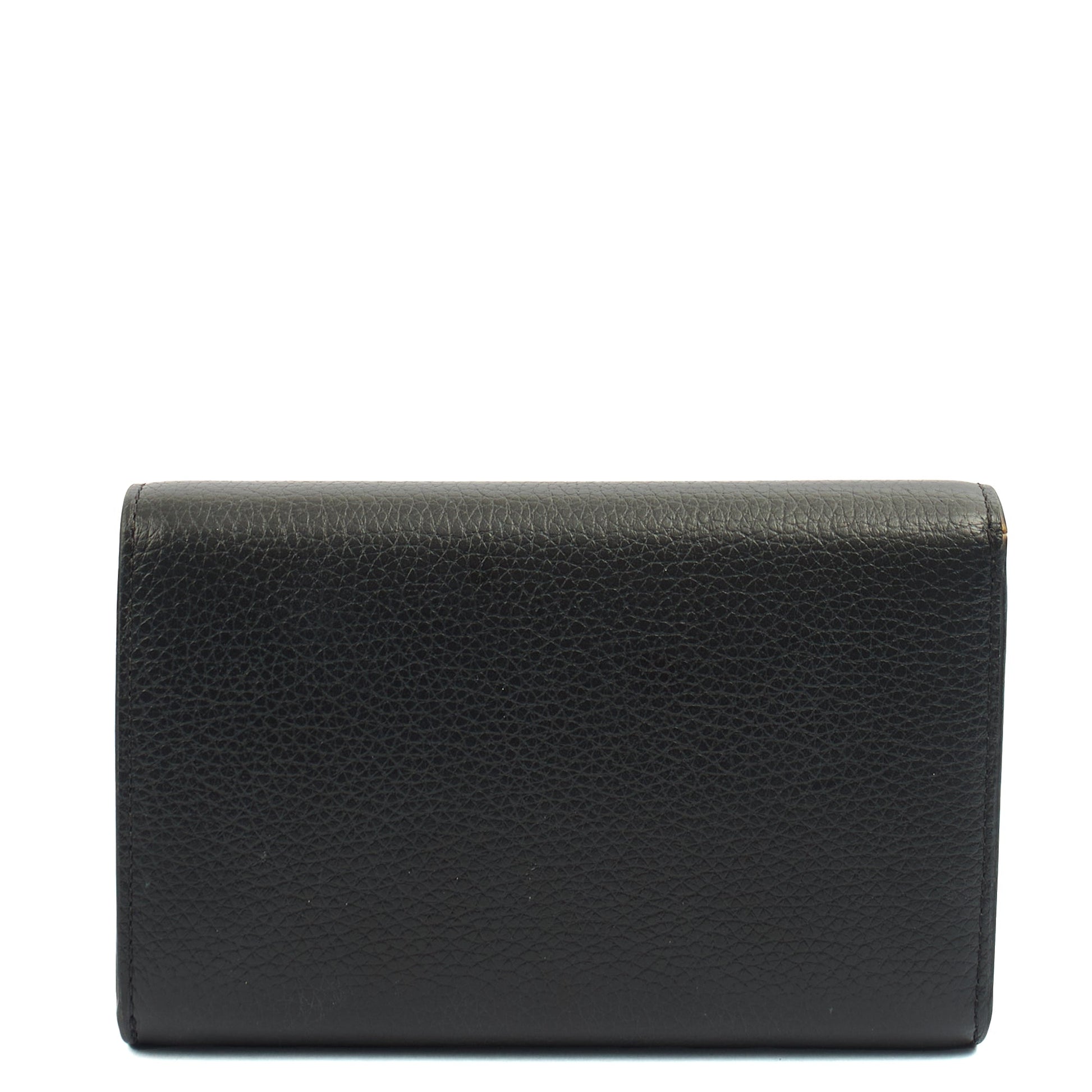 Mulberry Wallet Continental Wallet  in Black, Calfskin Leather — Back View