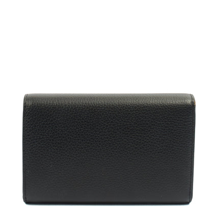 Mulberry Wallet Continental Wallet  in Black, Calfskin Leather — Back View