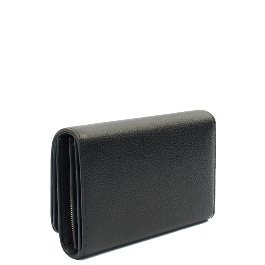 Mulberry Wallet Continental Wallet  in Black, Calfskin Leather — Side View