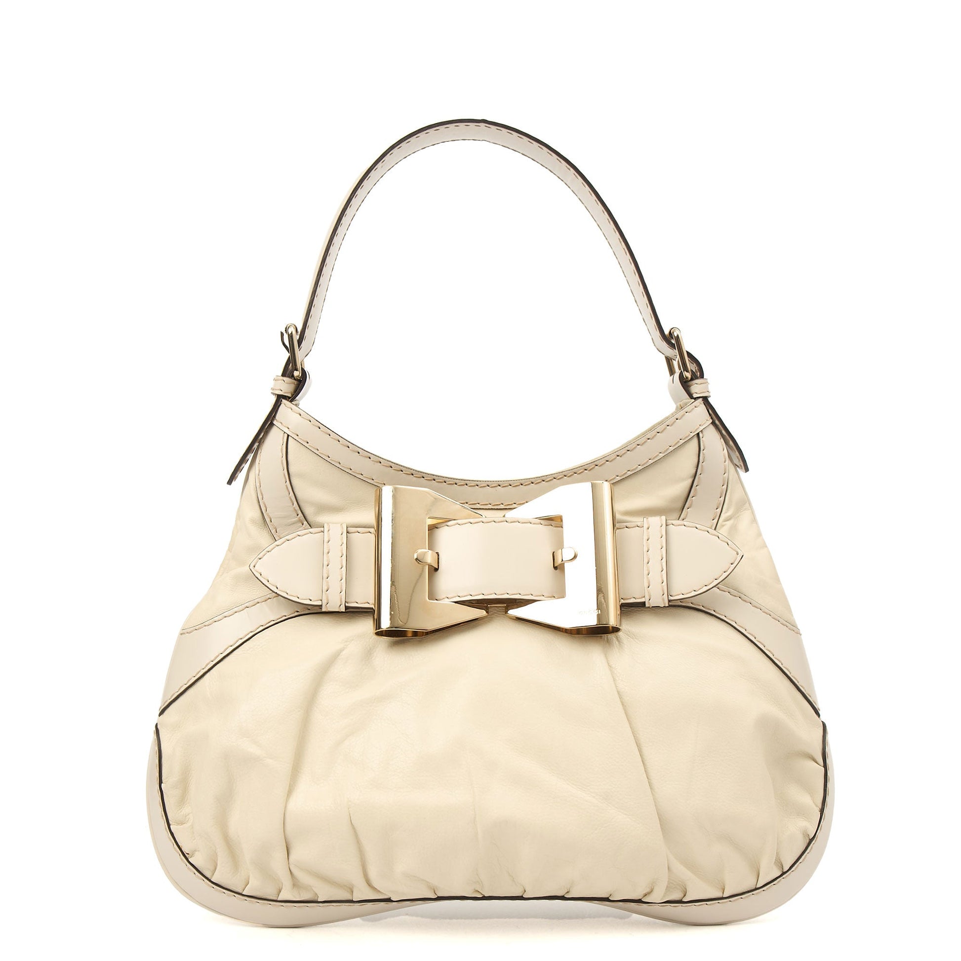 Gucci Tote Hobo in White, Leather — Front View
