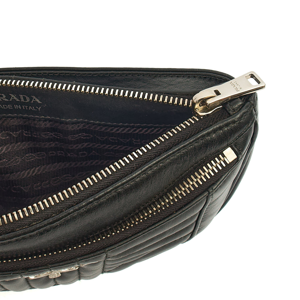 Prada Cross Body Belt Bag in Black, Leather — Alternate View 7