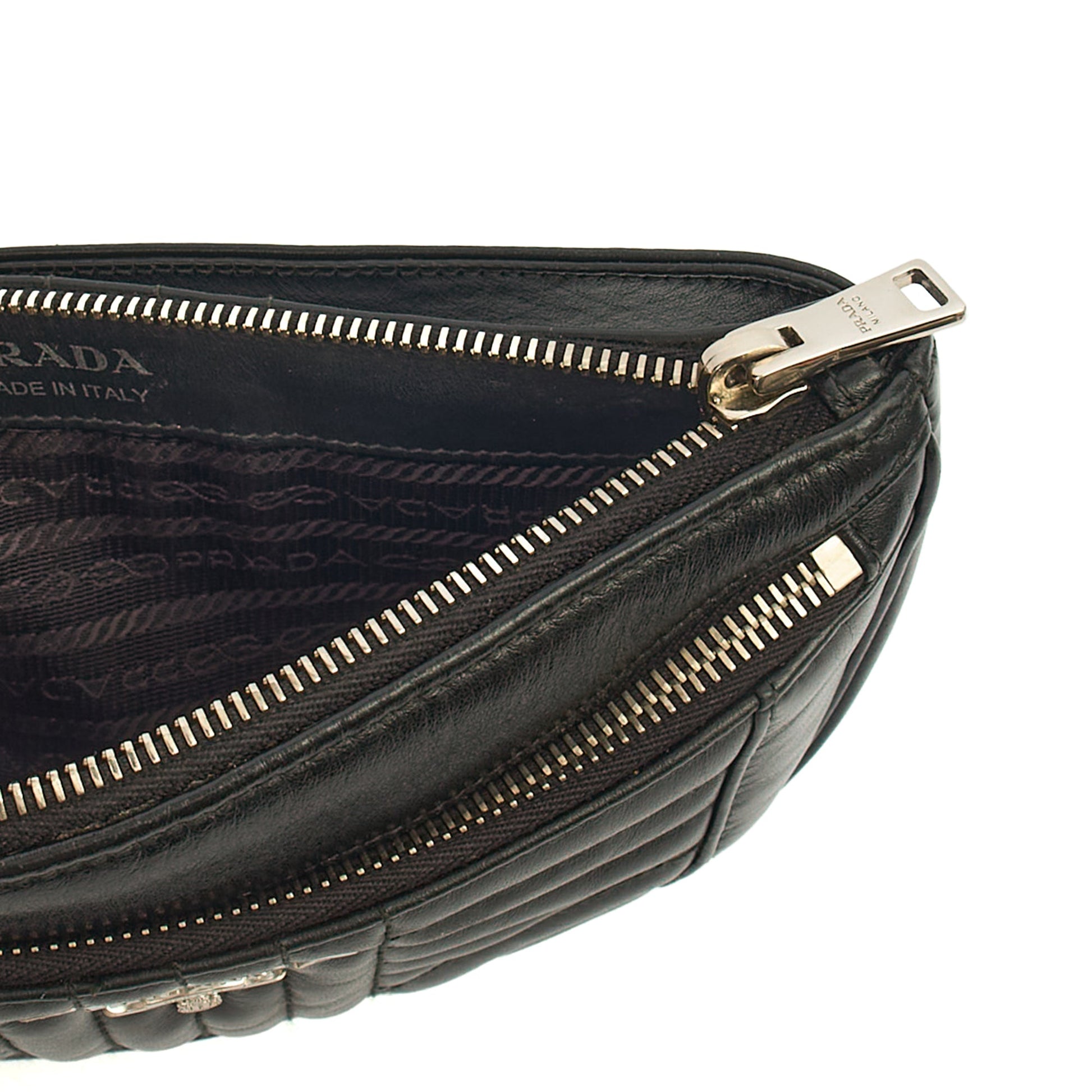 Prada Cross Body Belt Bag in Black, Leather — Alternate View 7