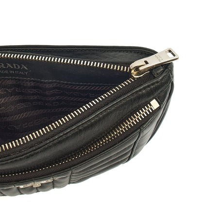 Prada Cross Body Belt Bag in Black, Leather — Alternate View 7