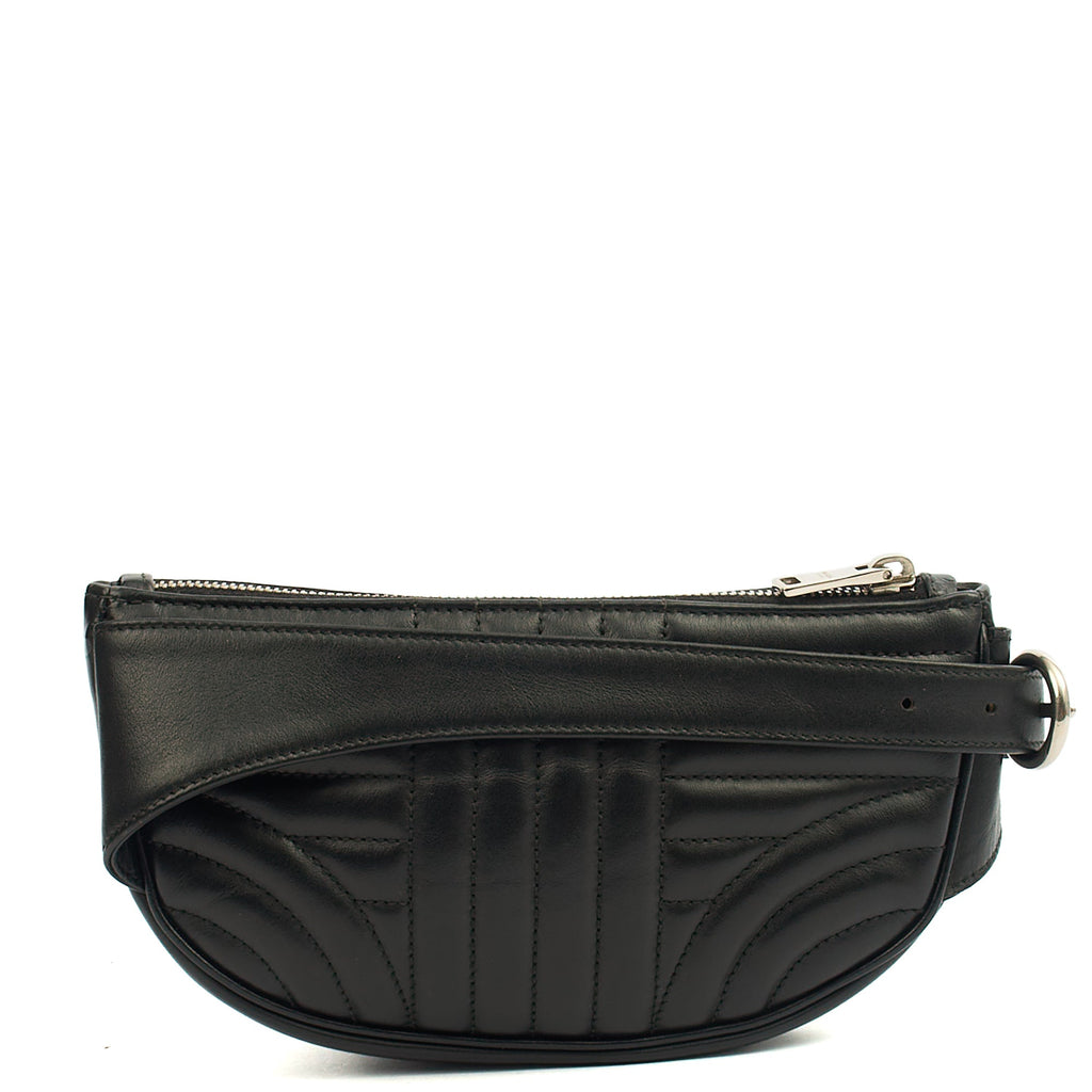 Prada Cross Body Belt Bag in Black, Leather — Back View