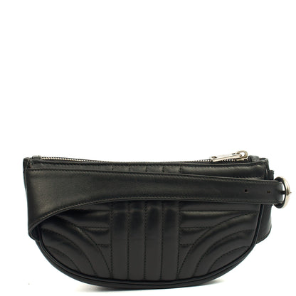 Prada Cross Body Belt Bag in Black, Leather — Back View