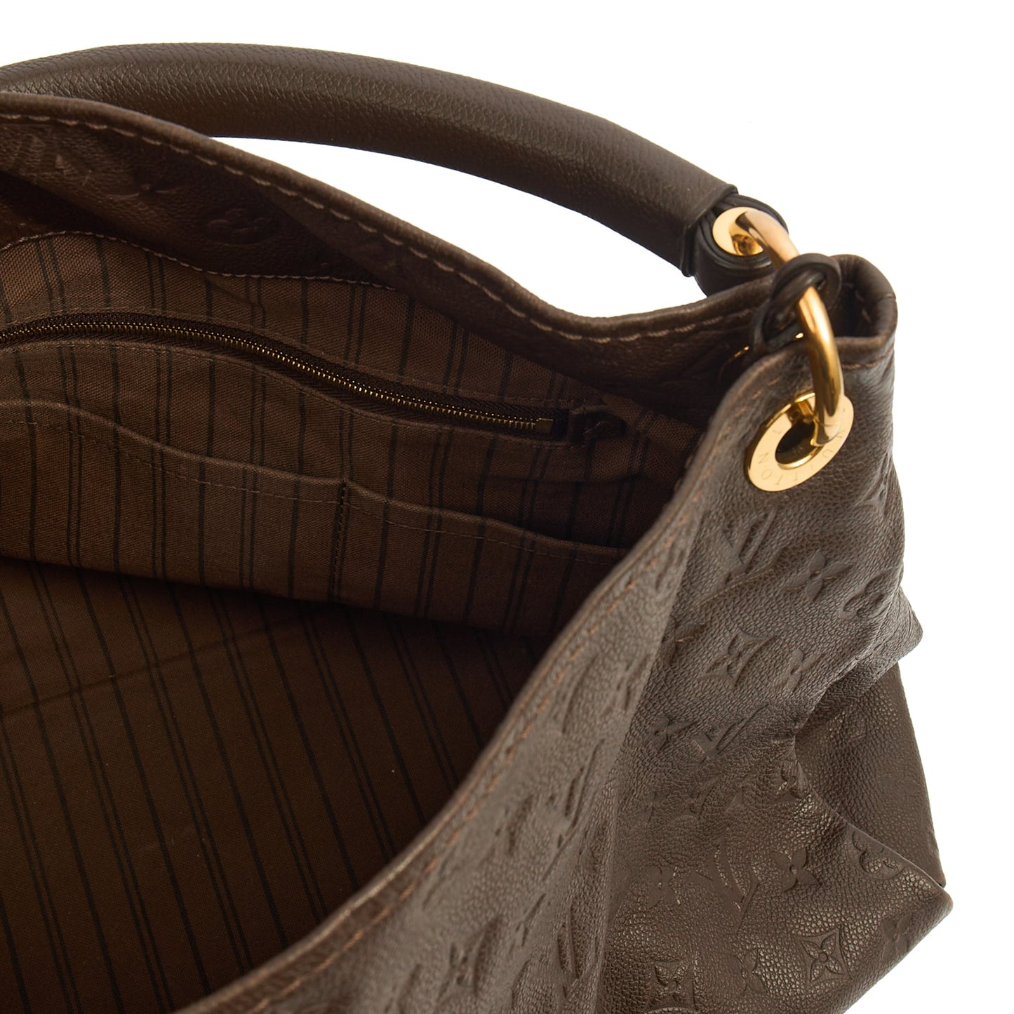 Louis Vuitton Tote Artsy MM in Brown, Leather — Detail View