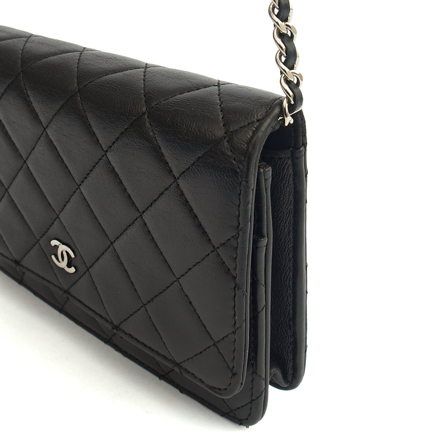 Chanel Cross Body Wallet on Chain in Black, Lambskin Leather — Alternate View 23