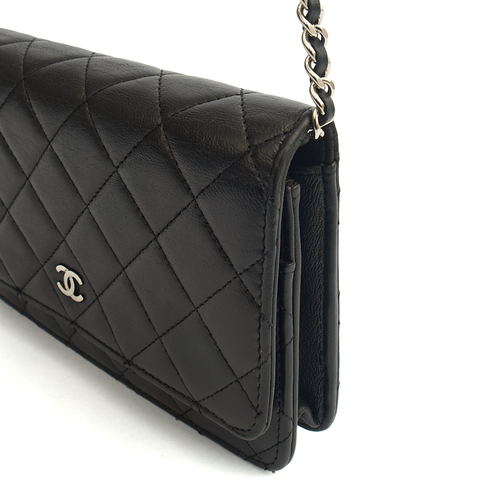 Chanel Cross Body Wallet on Chain in Black, Lambskin Leather — Alternate View 23