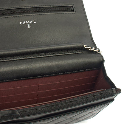 Chanel Cross Body Wallet on Chain in Black, Lambskin Leather — Alternate View 8