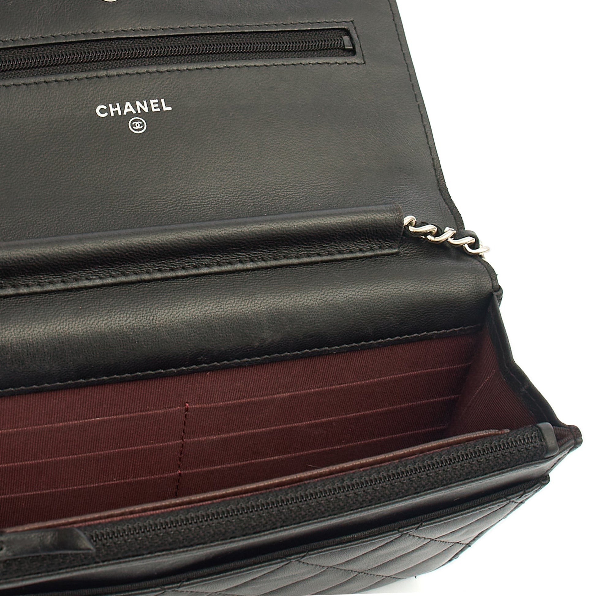 Chanel Cross Body Wallet on Chain in Black, Lambskin Leather — Alternate View 24