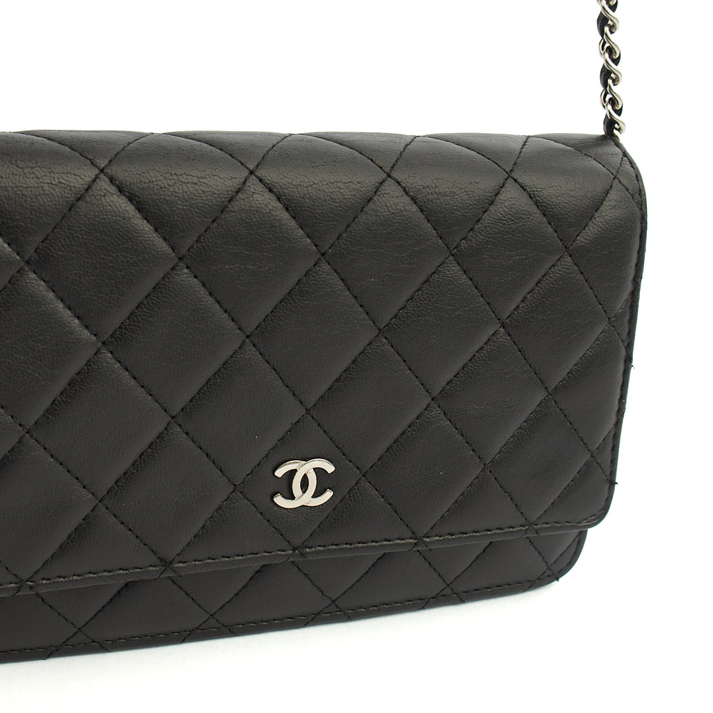 Chanel Cross Body Wallet on Chain in Black, Lambskin Leather — Lifestyle View