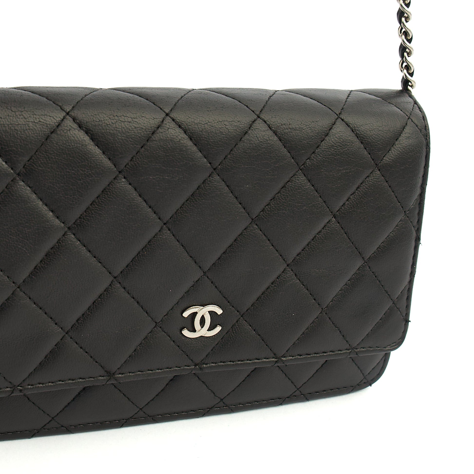 Chanel Cross Body Wallet on Chain in Black, Lambskin Leather — Alternate View 22