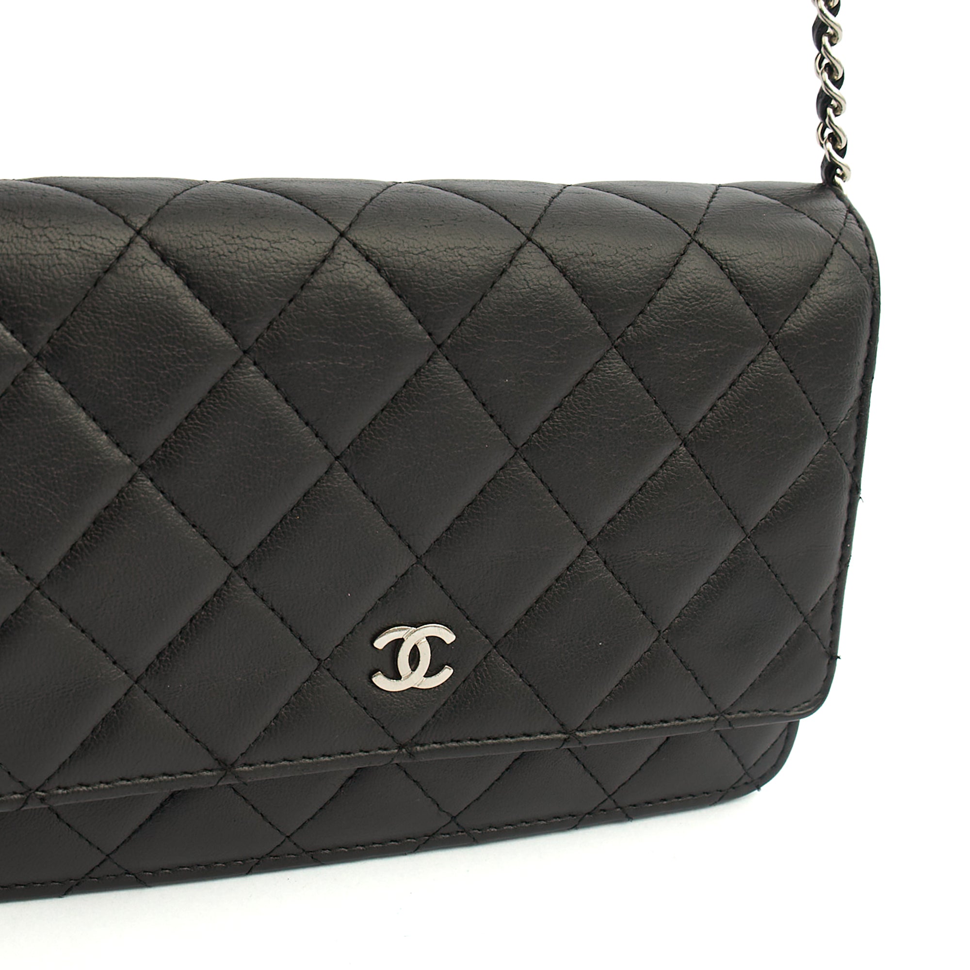 Chanel Cross Body Wallet on Chain in Black, Lambskin Leather — Alternate View 22