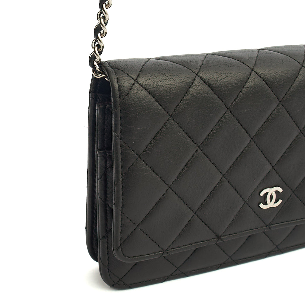 Chanel Cross Body Wallet on Chain in Black, Lambskin Leather — Alternate View 21