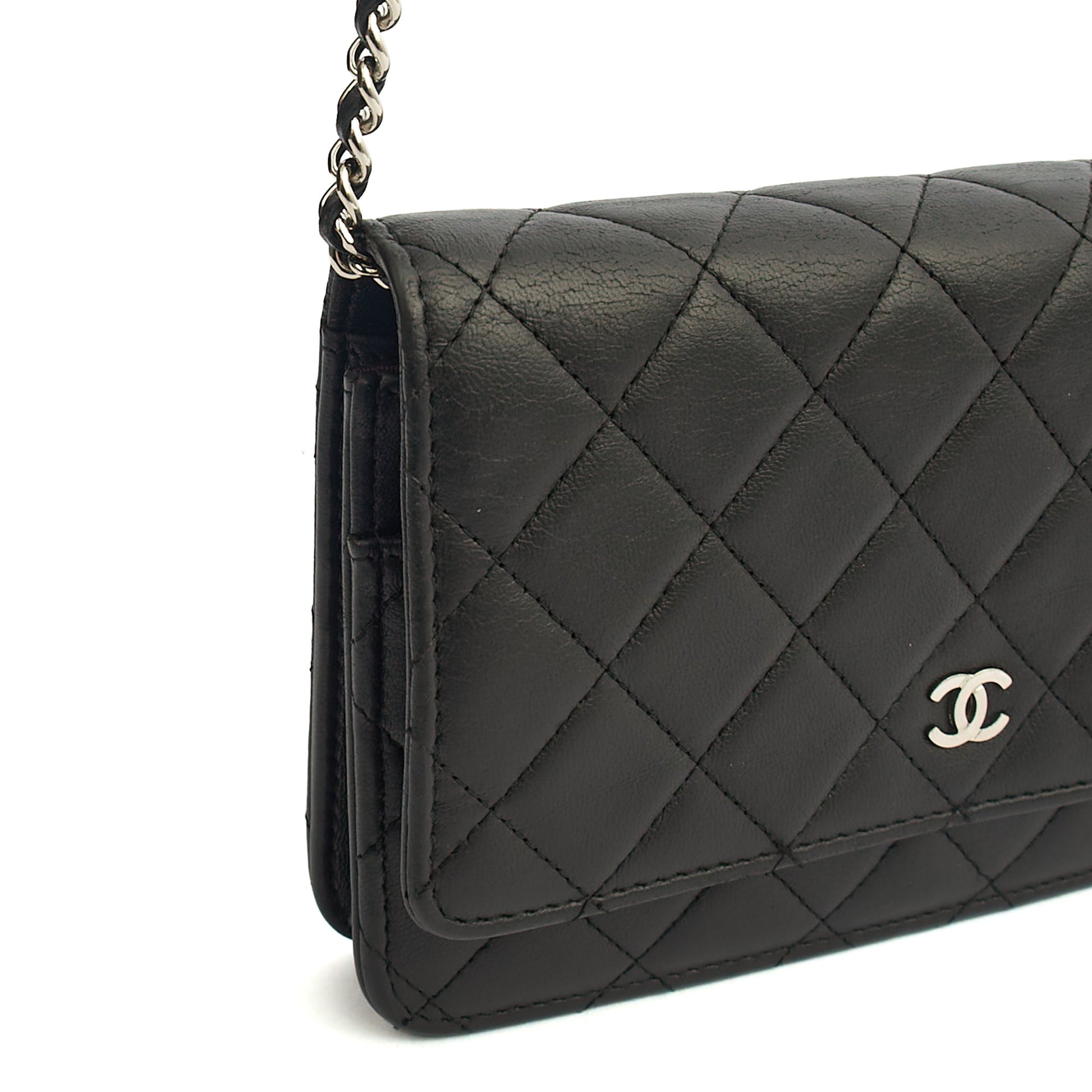 Chanel Cross Body Wallet on Chain in Black, Lambskin Leather — Alternate View 21
