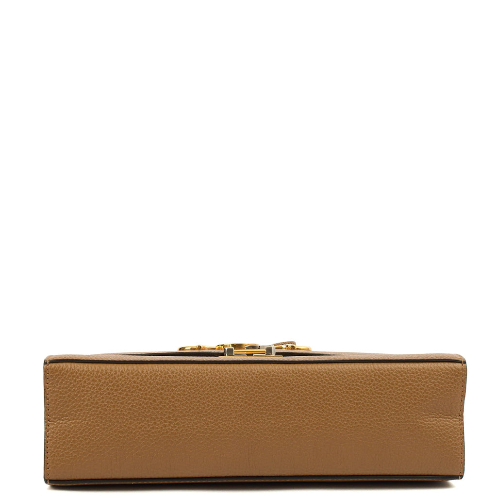 Gucci Cross Body Zumi Shoulder Bag in Brown, Leather — Detail View