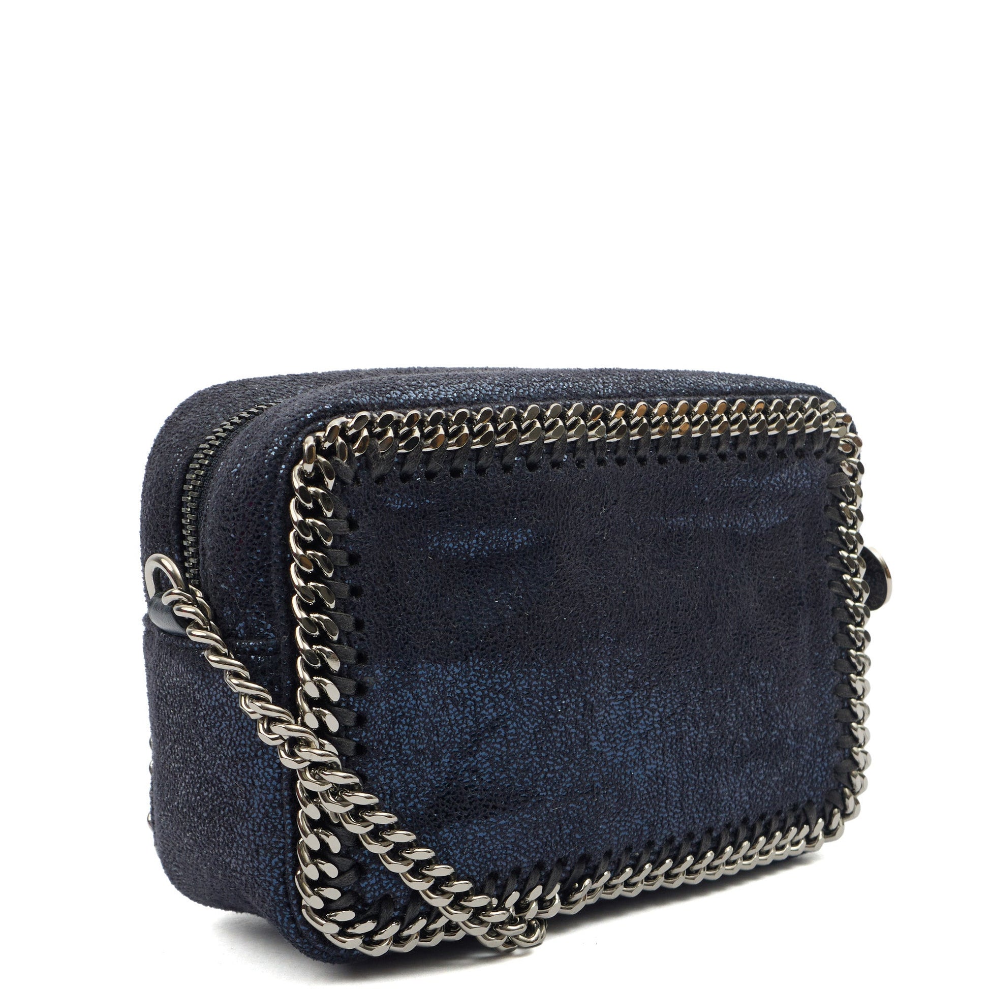 Stella McCartney Cross Body Falabella Crossbody in Metallic, Vegan Leather — Back View