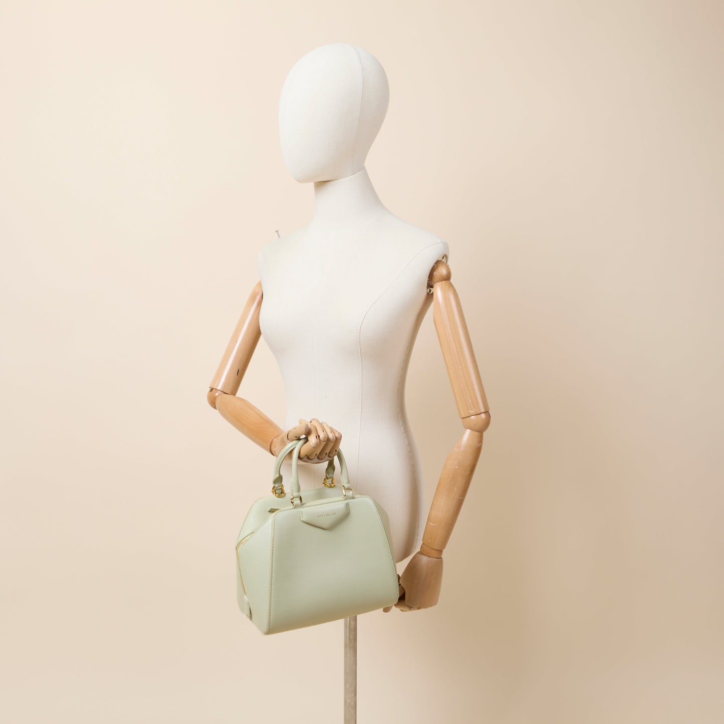 Givenchy Mini Bag Antigona Mini Cube in Green, Leather — Lifestyle View